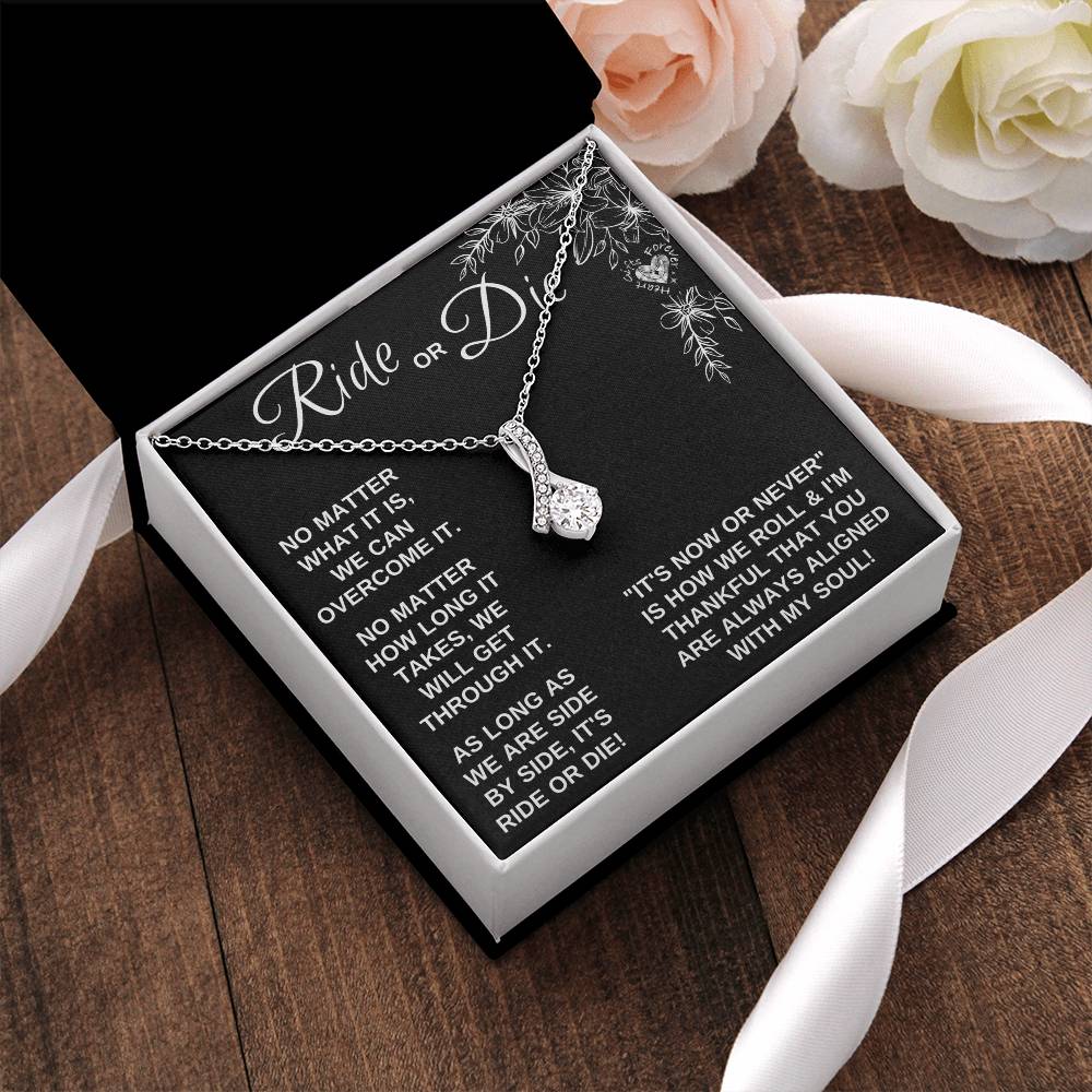 Ride Or Die Ribbon Necklace For Soulmate Alluring Beauty Necklace