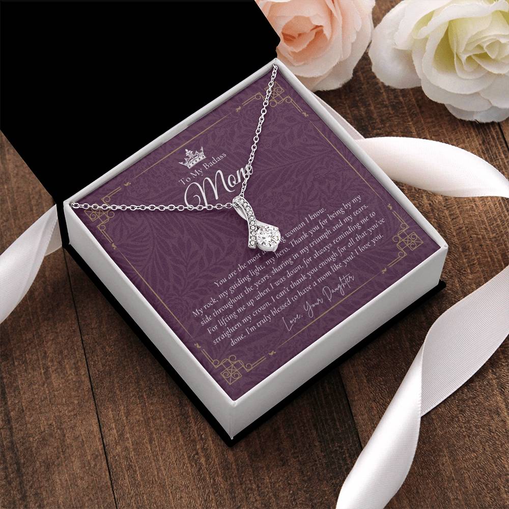 To My Badass Mom Necklace  Badass Mom Gift  Mother’S Day Gift  Birthday Gift  Gift From Daughter On Wedding Day 11 Alluring Beauty Necklace
