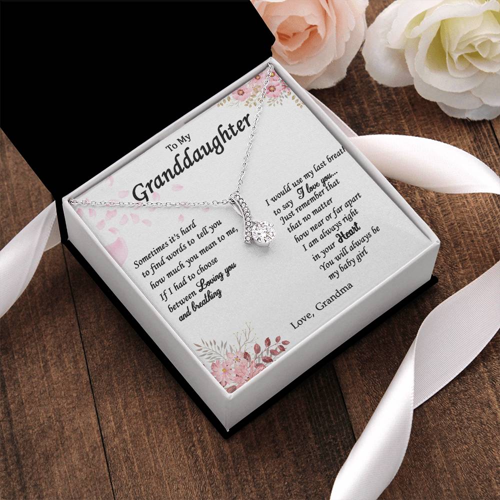 Alluring Necklace With Message Card For Granddaughter From Grandma Sh04 Alluring Beauty Necklace