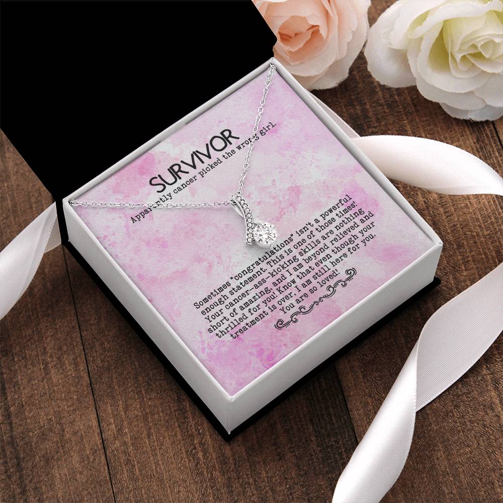 Survivor Ribbon Necklace Alluring Beauty Necklace