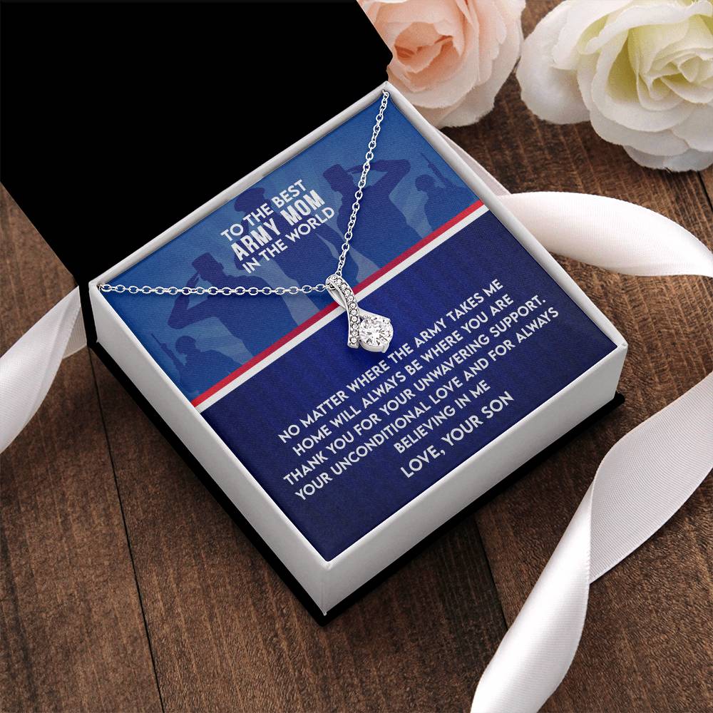 Best Army Mom Necklace - Army Mom Mother's Day Gift Alluring Beauty Necklace