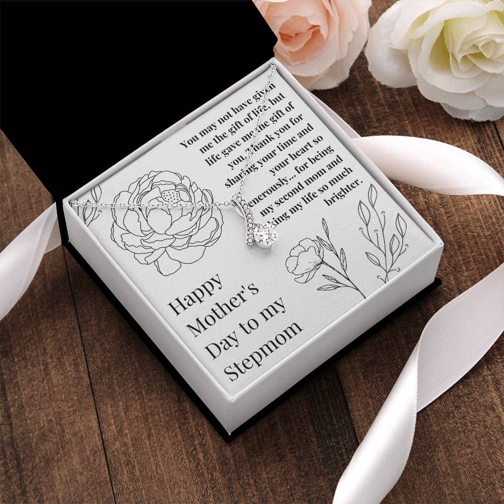 Stepmom Mother's Day Ribbon Pendant Necklace Alluring Beauty Necklace