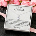 Ribbon Pendant 14K White Gold Plated Necklace - To My Soulmate Alluring Beauty Necklace