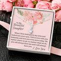 To My Beautiful Daughter - Ribbon Shaped Necklace Alluring Beauty Necklace