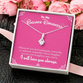 To My Badass Daughter ❤️ White Gold Pendant. ❤️ Alluring Beauty Necklace