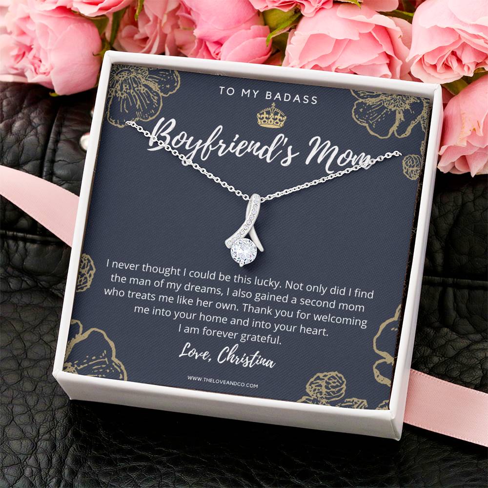 To My Badass Boyfriend's Mom Necklace Alluring Beauty Necklace