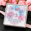 To My Best Friend Sparkly Ribbon Pendant Alluring Beauty Necklace