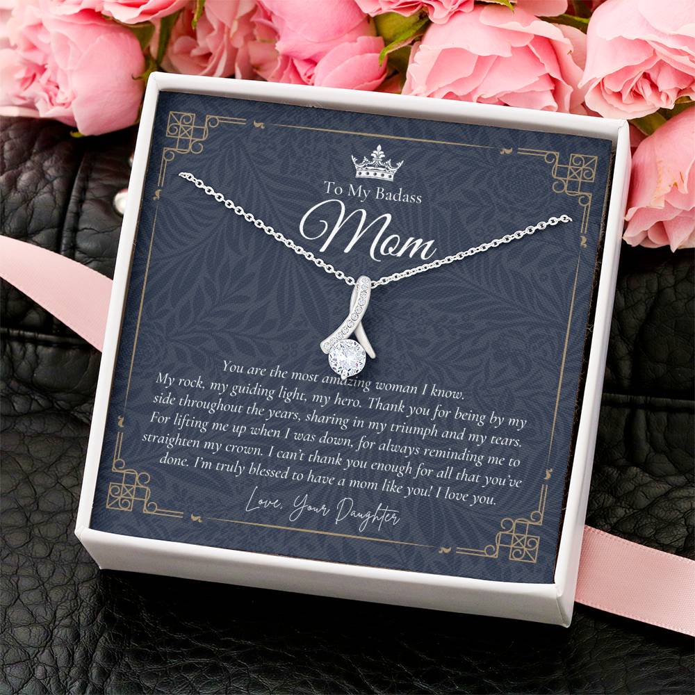 To My Badass Mom Necklace  Badass Mom Gift  Mother’S Day Gift  Birthday Gift  Gift From Daughter On Wedding Day 9 Alluring Beauty Necklace