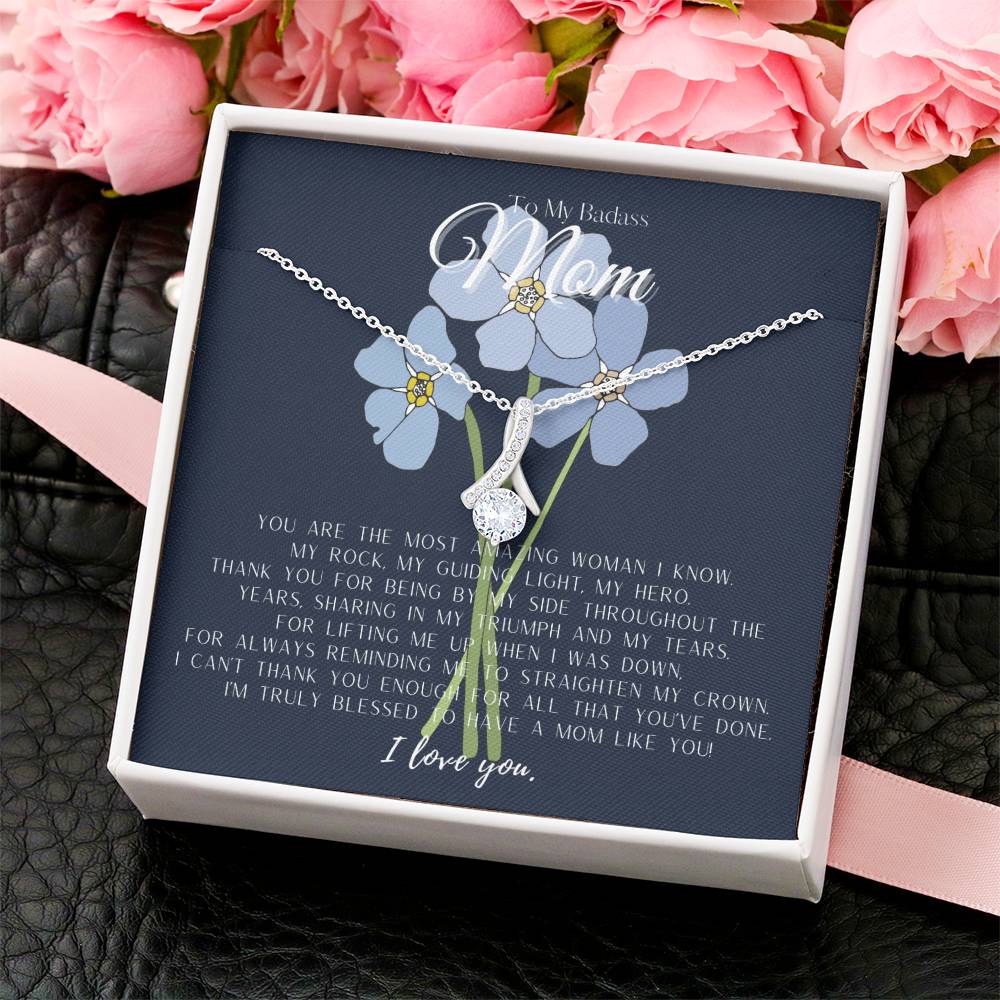 To My Badass Mom Necklace  Badass Mom Gift  Mother’S Day Gift  Birthday Gift  Gift From Daughter  Gift From Son  Birthday Gift For Mom Alluring Beauty Necklace