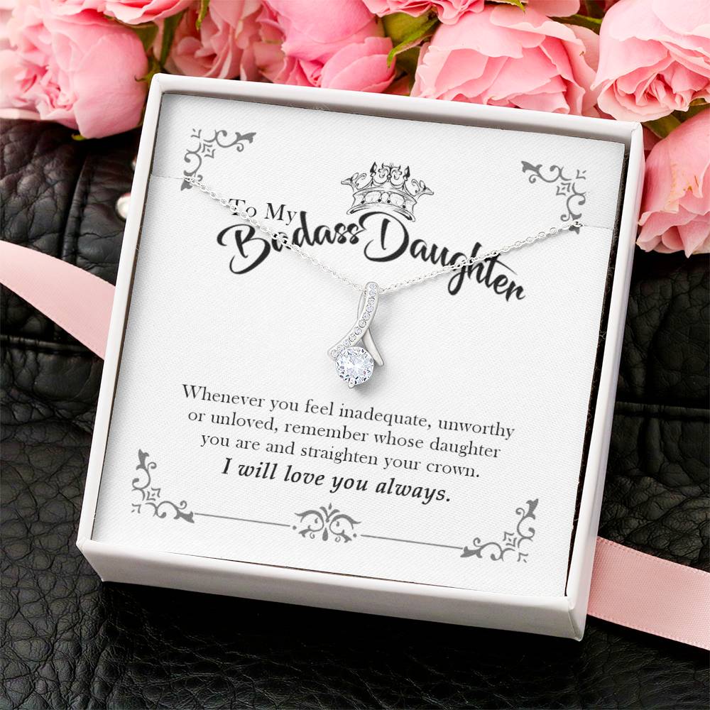 To My Badass Daughter Luxe Crown Necklace Gift Set Alluring Beauty Necklace