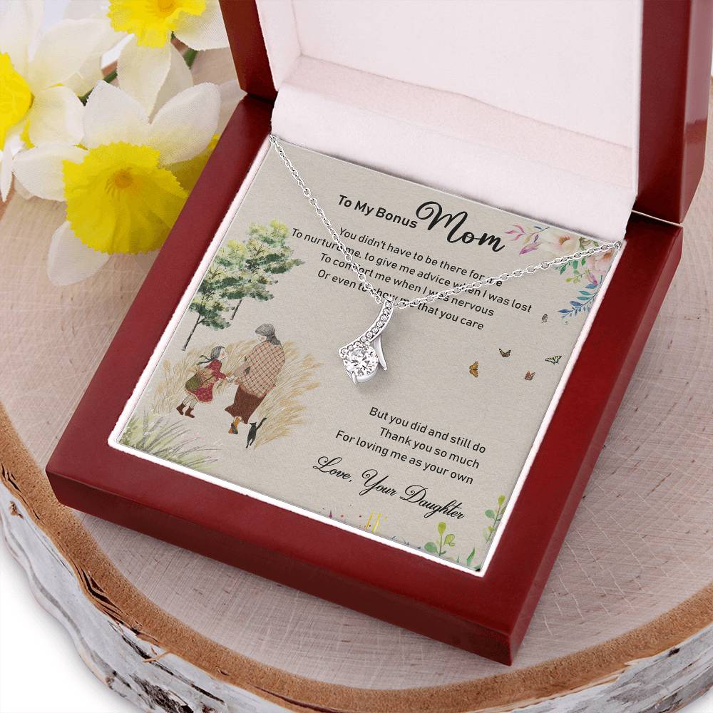 To My Bonus Mom Alluring Beauty Necklace Mother's Day Gift From Bonus Daughter - Alluring Beauty Necklace To My Bonus Mom Bonus Mom Necklace Alluring Beauty Necklace