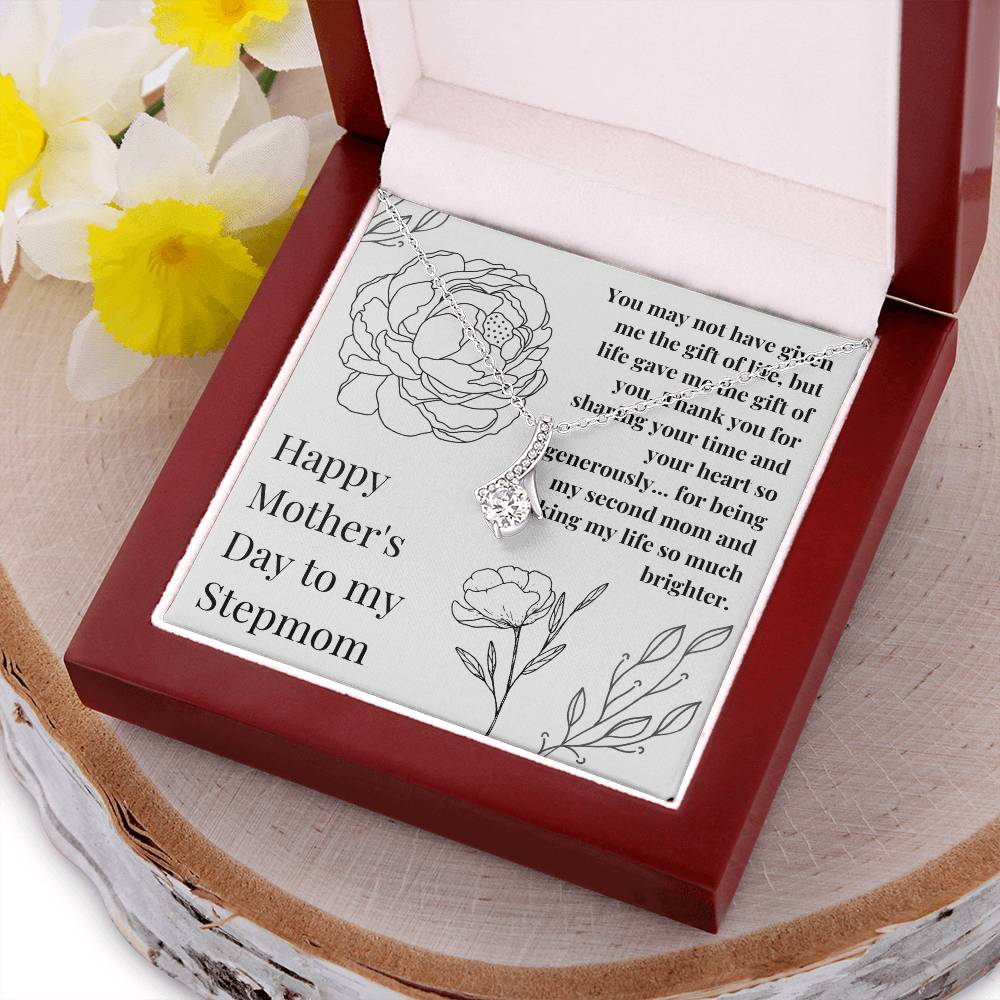 Stepmom Mother's Day Ribbon Pendant Necklace Alluring Beauty Necklace
