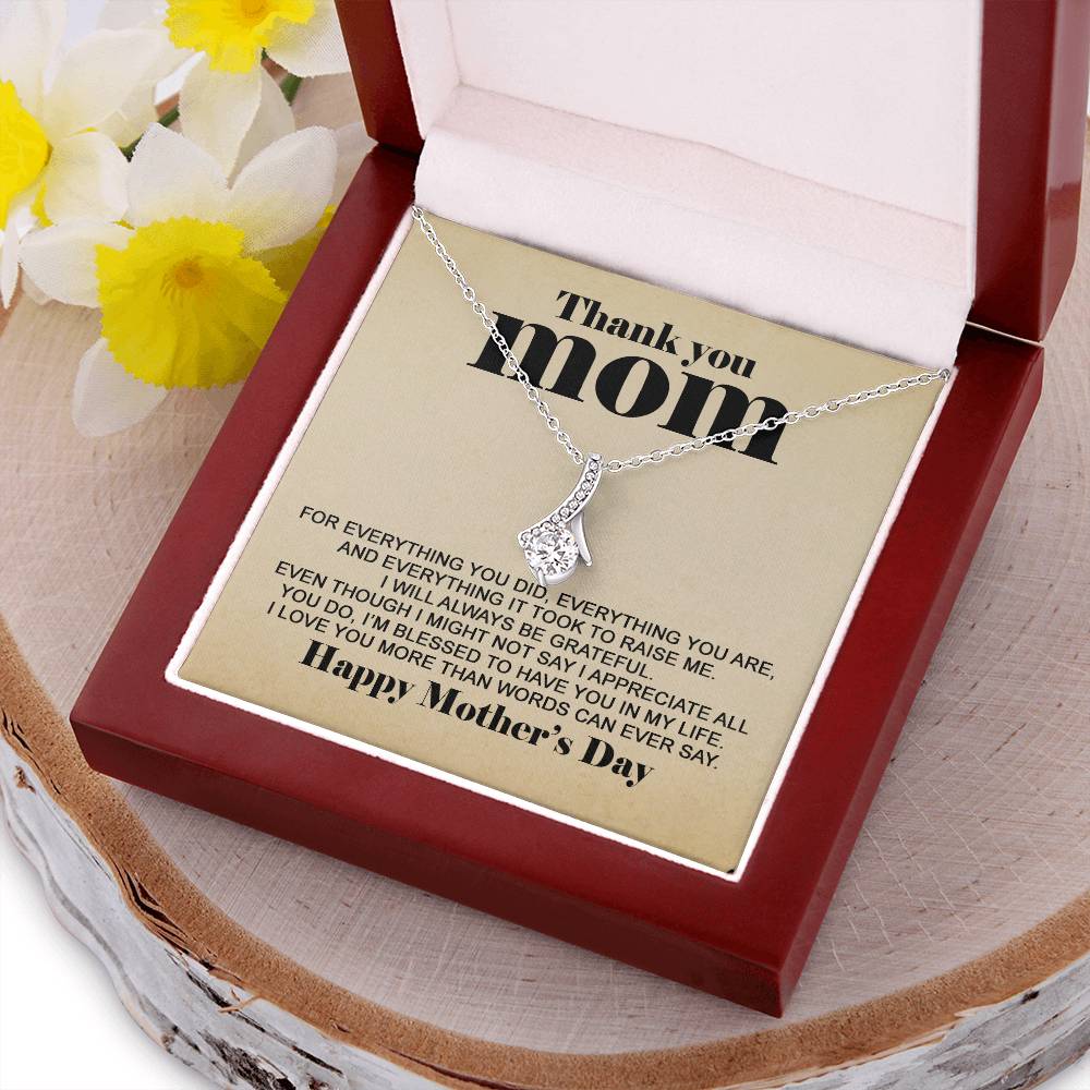 Thank You Mom - Happy Mother's Day Necklace Alluring Beauty Necklace