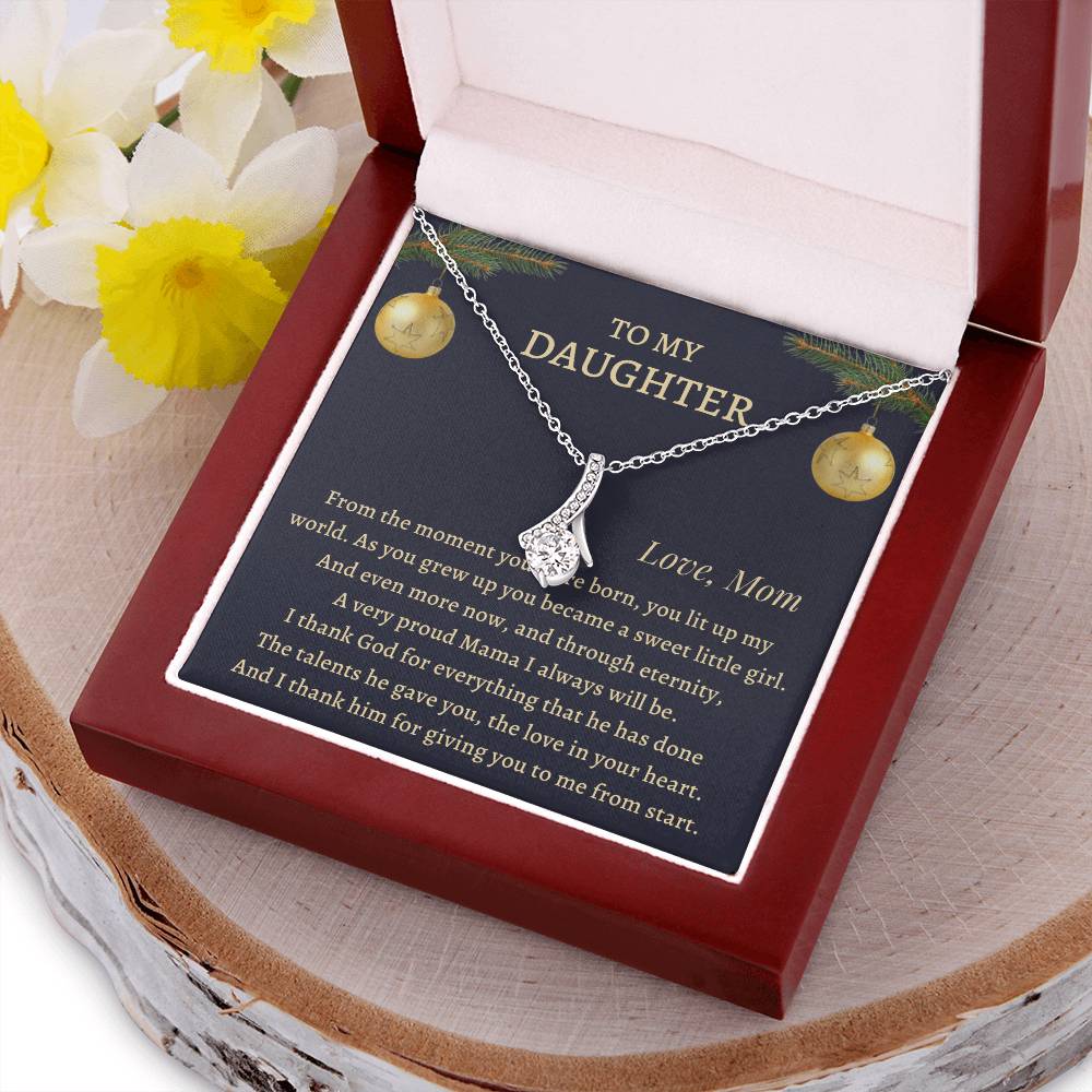Christmas Gift To Daughter - From The Moment You Were Born You Lit Up My World Alluring Beauty Necklace