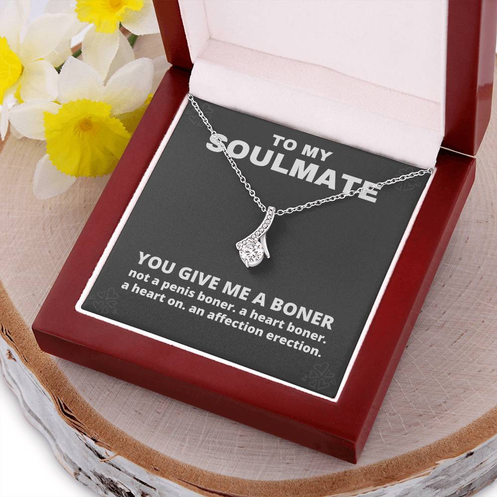You Give Me A Boner Necklace - Funny Birthday Gag Gifts For My Soulmate Alluring Beauty Necklace