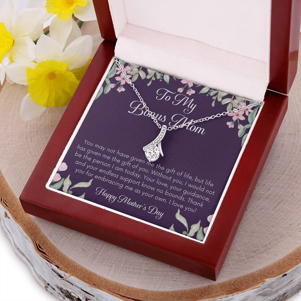 Bonus Mom Necklace Mothers Day Gift Daughterson To Mom Gift Unique Bonus Mom Gift Step Mom Gift Stepmom Gift On Mothers Day Alluring Beauty Necklace