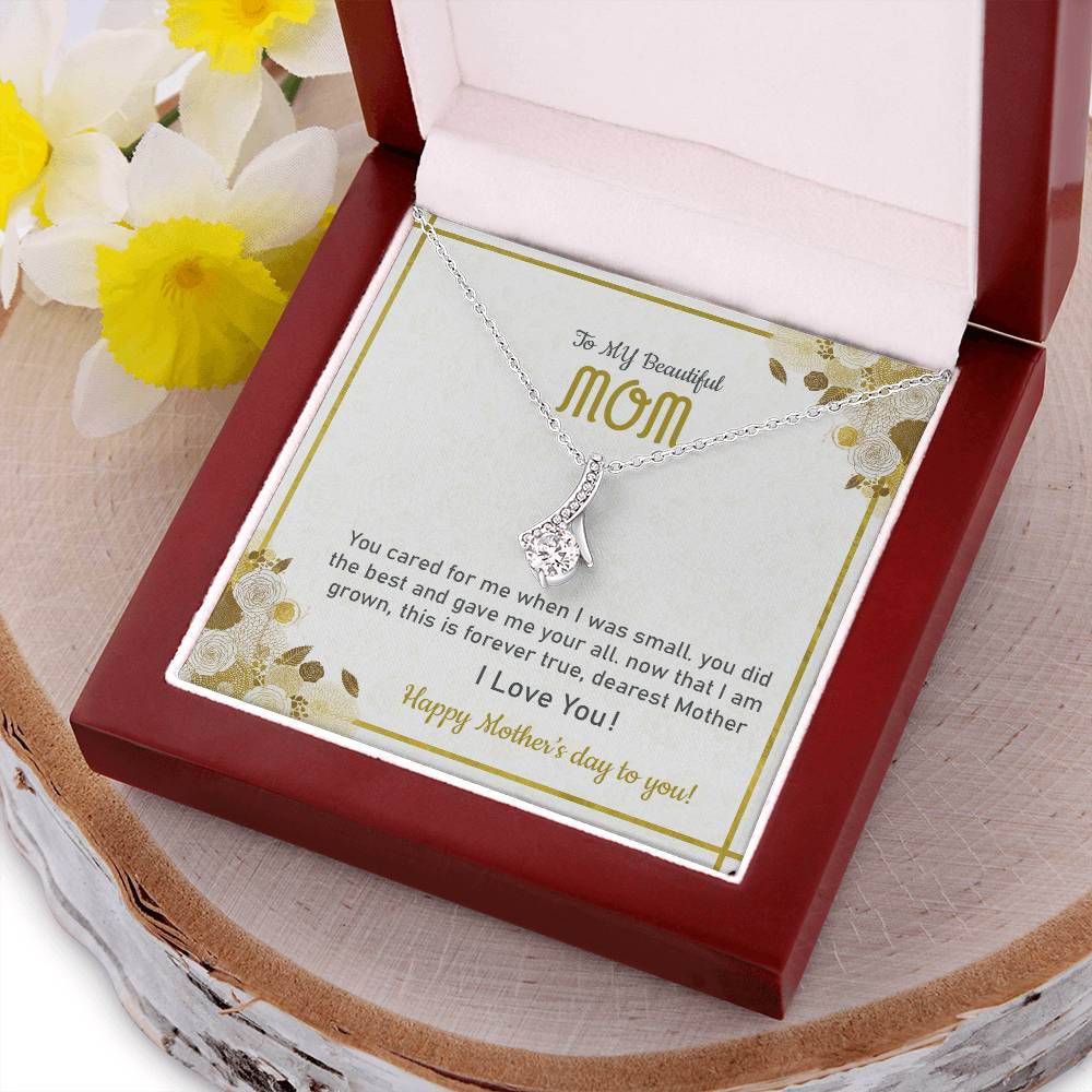 To My Beautiful Mother Mother's Day Necklace Alluring Necklace For Mom Mom Gift Mother's Day Gift Necklace Alluring Beauty Necklace