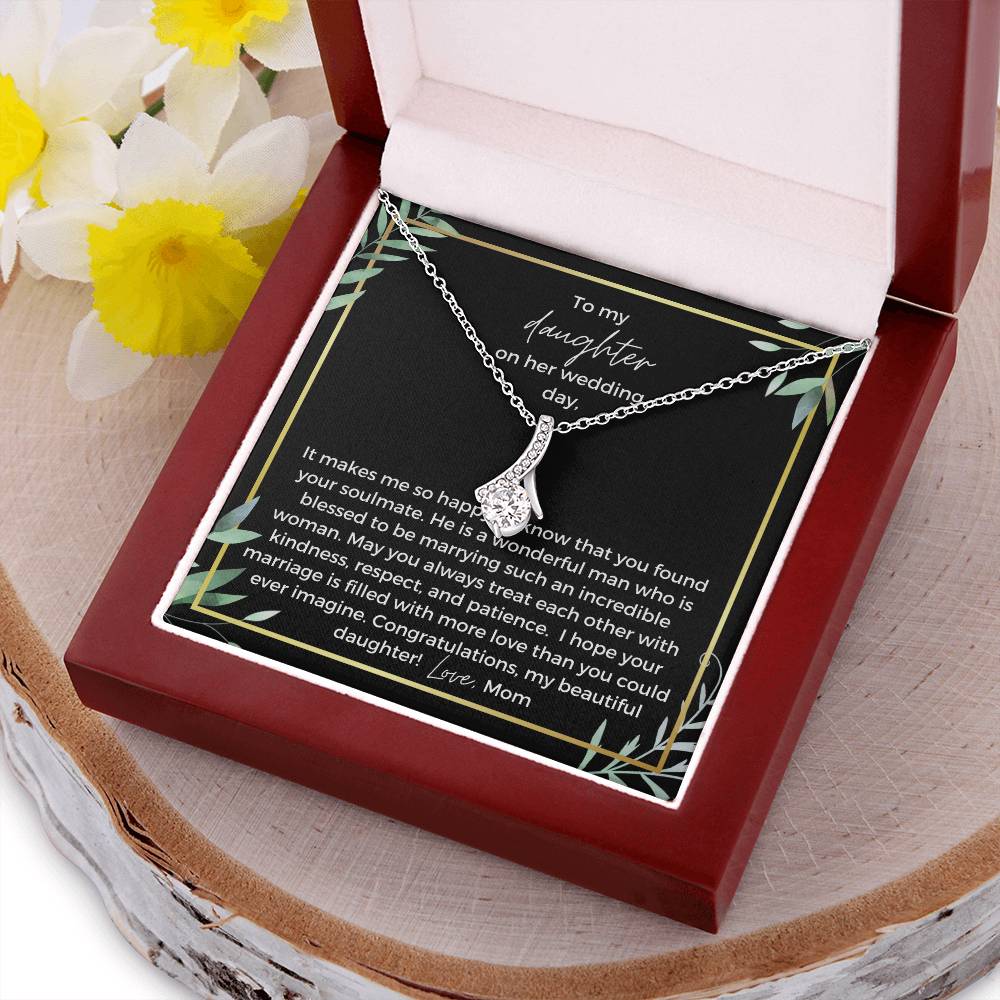 To Bride From Mom Knot Necklace  Gold Greenery Alluring Beauty Necklace