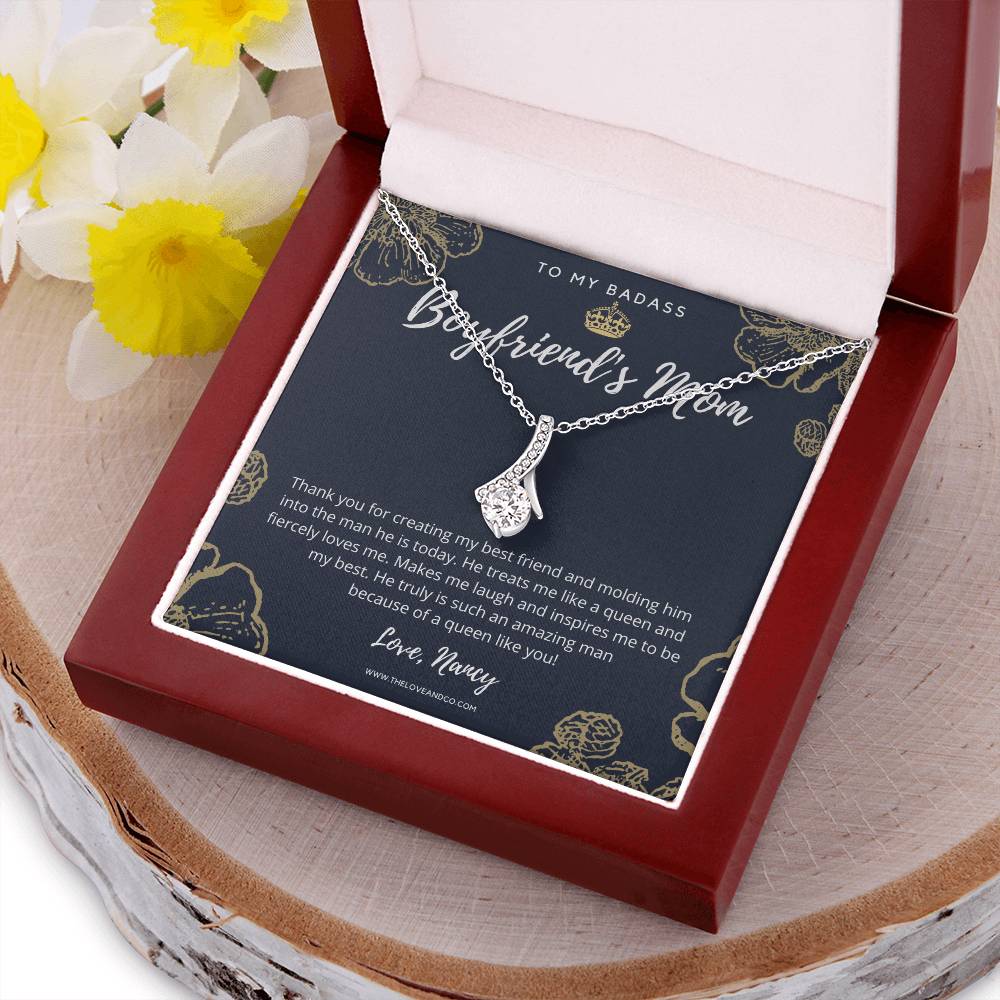 To My Badass Boyfriend's Mom Necklace 1 Alluring Beauty Necklace