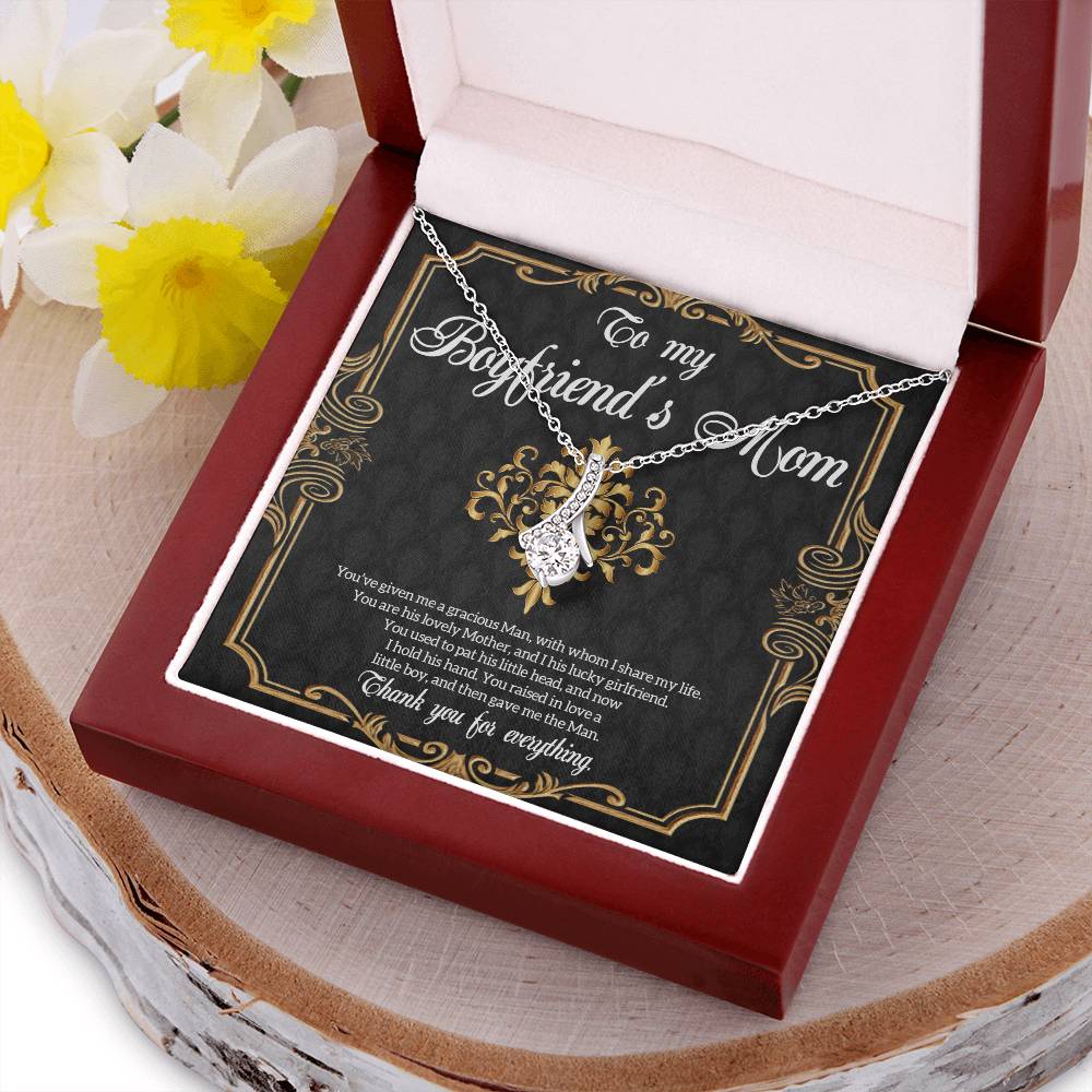 To My Boyfriend's Mom Necklace Gift Boyfriend's Mom Gift Necklace For Boyfriend Mom Boyfriends Mom Necklace With Message Card Jewelry Alluring Beauty Necklace