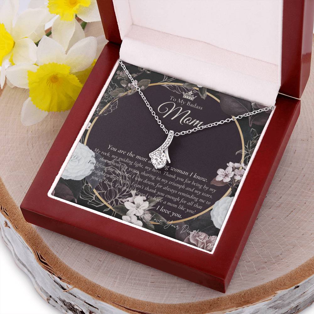 To My Beautiful Mom Necklace  Badass Mom Gift  Mother’S Day Gift  Birthday Gift  Gift From Daughter On Wedding Day 8 Alluring Beauty Necklace