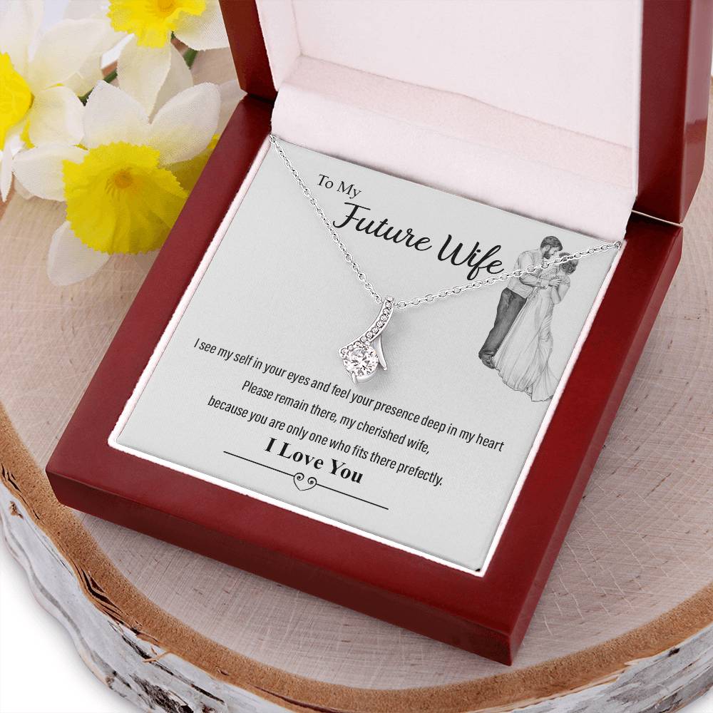 To My Beautiful Wife  Husband Love You  Love For Partner Almost Gone Alluring Beauty Necklace