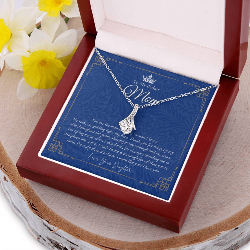 To My Badass Mom Necklace  Badass Mom Gift  Mother’S Day Gift  Birthday Gift  Gift From Daughter On Wedding Day 12 Alluring Beauty Necklace