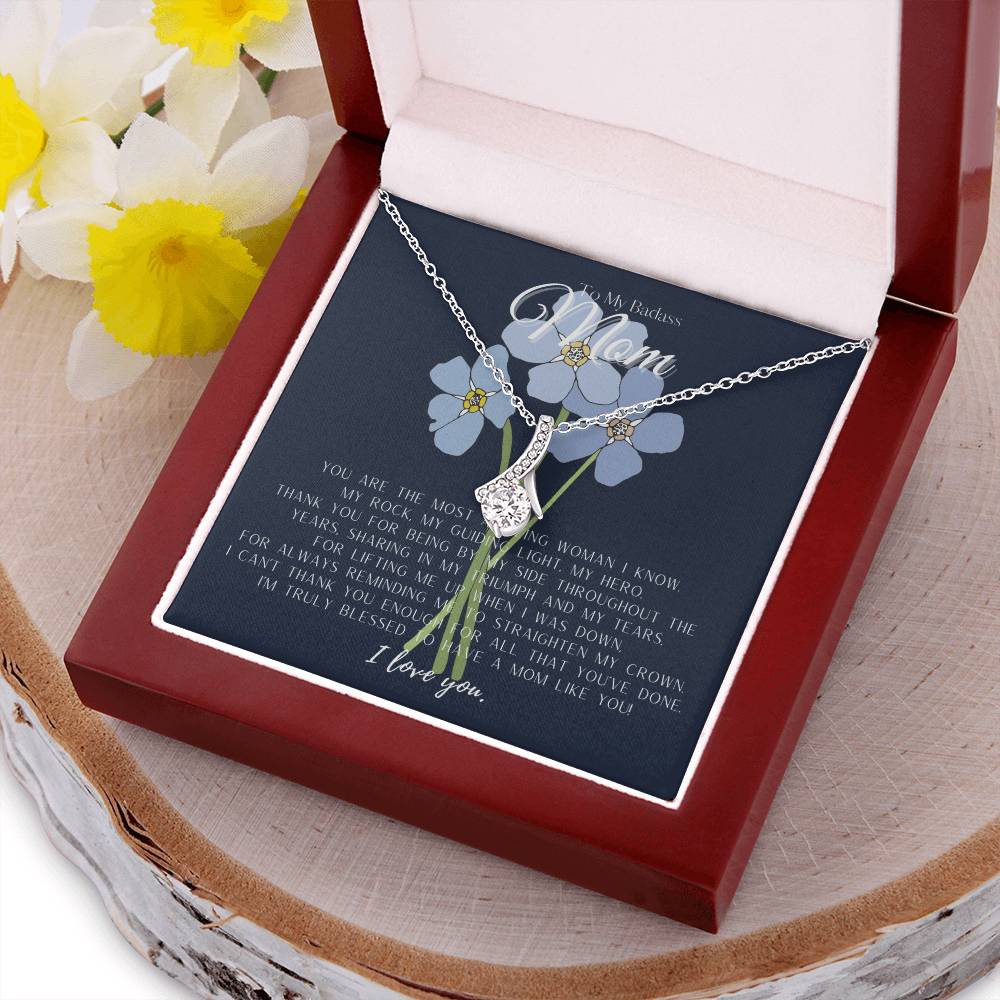 To My Badass Mom Necklace  Badass Mom Gift  Mother’S Day Gift  Birthday Gift  Gift From Daughter  Gift From Son  Birthday Gift For Mom Alluring Beauty Necklace