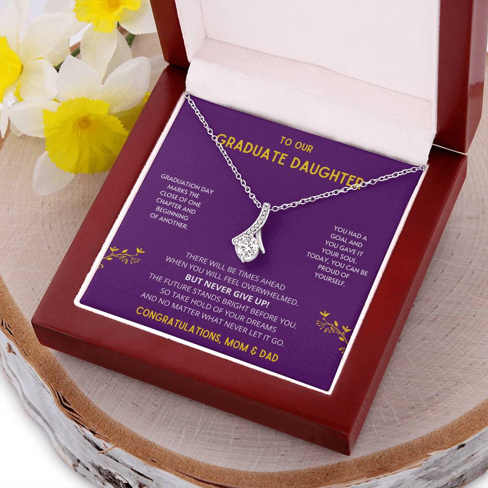 The Future Stands Bright Before You! Graduate Daughter - Necklace College Graduation Gift For Her High School Senior Graduation Alluring Beauty Necklace
