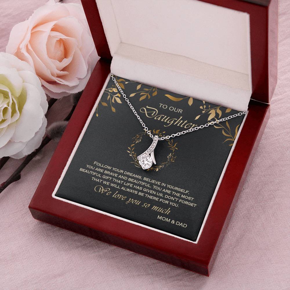 Alluring Beauty Necklace To Your Daughter – From Mom & Dad With Love – Jewelry Gift B2d4t3 Alluring Beauty Necklace