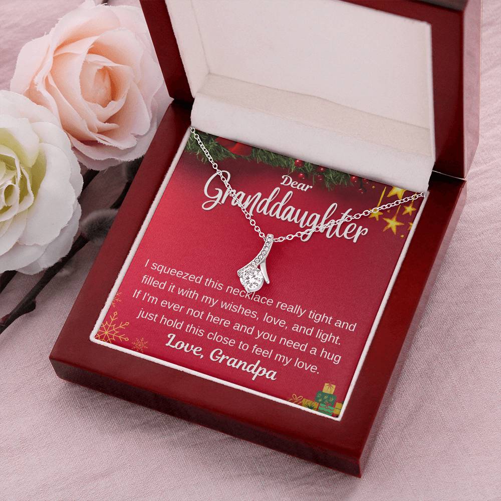 Christmas Gift For Granddaughter - 14K White Gold Alluring Beauty Necklace
