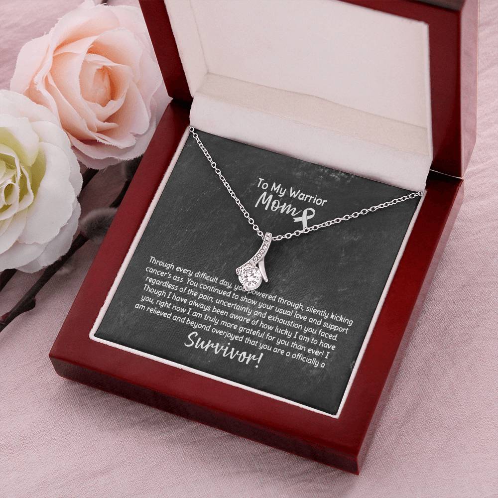 Mom Survivor Ribbon Necklace Alluring Beauty Necklace