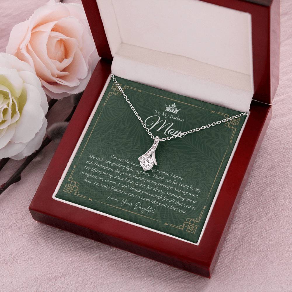 To My Badass Mom Necklace  Badass Mom Gift  Mother’S Day Gift  Birthday Gift  Gift From Daughter On Wedding Day 10 Alluring Beauty Necklace