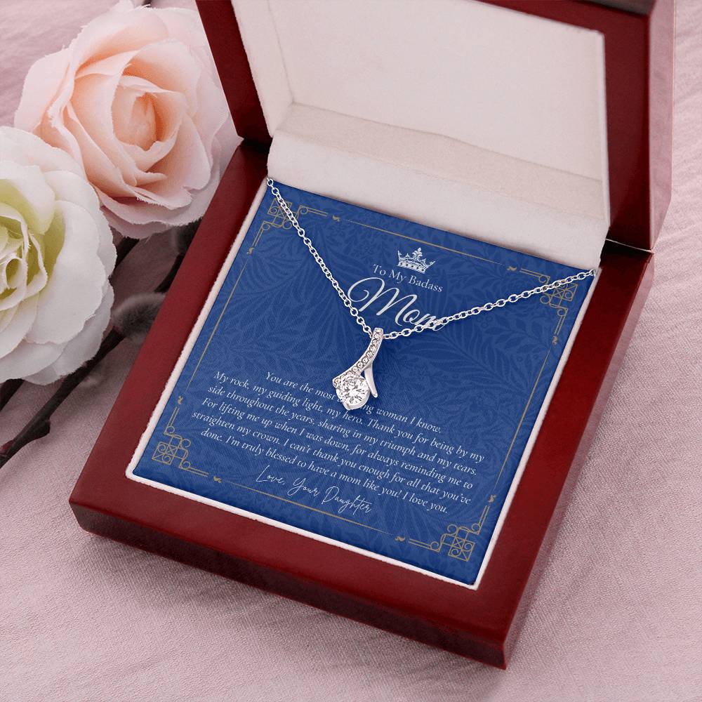 To My Badass Mom Necklace  Badass Mom Gift  Mother’S Day Gift  Birthday Gift  Gift From Daughter On Wedding Day 12 Alluring Beauty Necklace