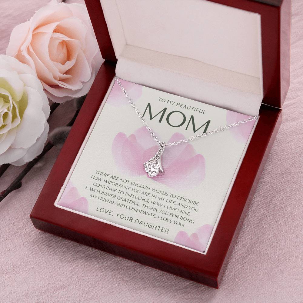 To My Beautiful Mom Necklace  Mom Gift  Mother’S Day Gift  Birthday Gift For Mom  Gift From Daughter For Mom  Necklace For Mom  Gift For Mom Alluring Beauty Necklace