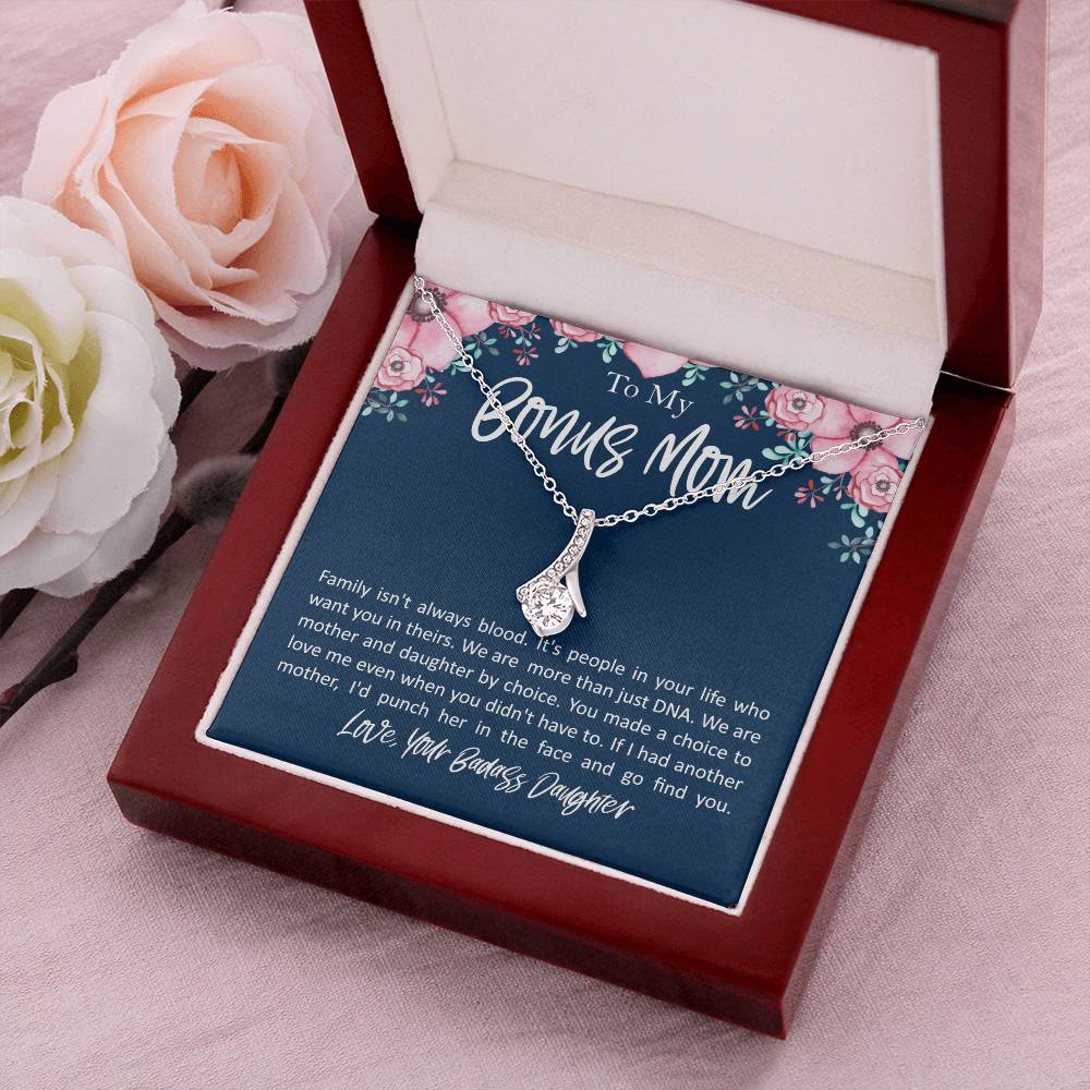 To My Bonus Mom - From Badass Daughter Alluring Beauty Necklace