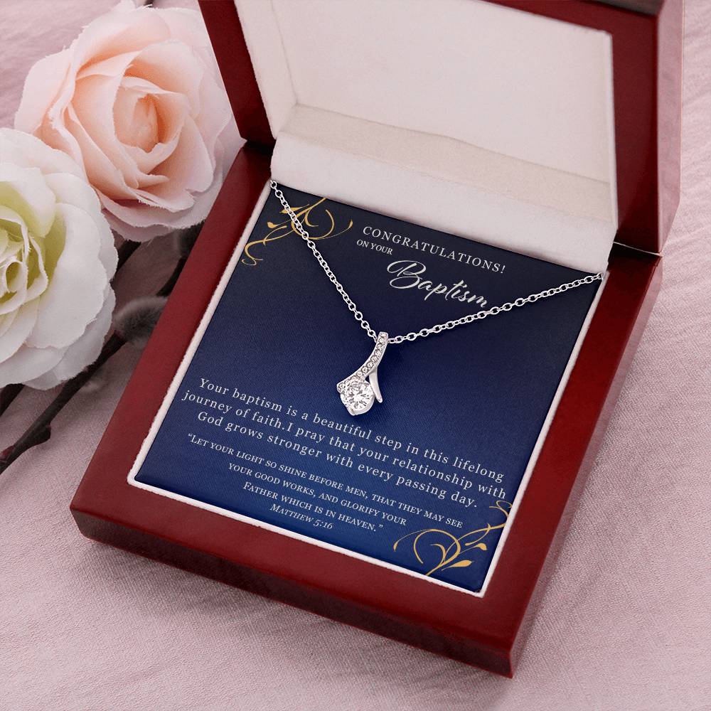 Adult Baptism - Ribbon Alluring Beauty Necklace