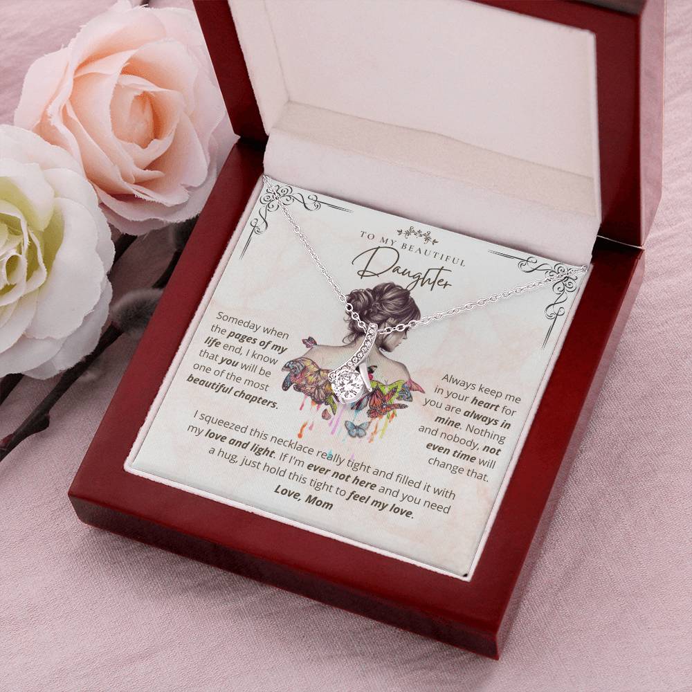 To My Beautiful Daughter My Love And Light Necklace Alluring Beauty Necklace