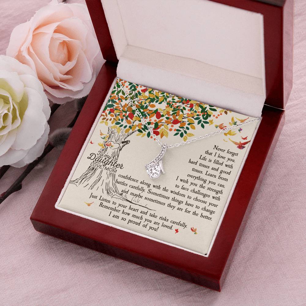 Customize Necklace For Daughter - Gift For Daughter - To My Daughter Gift Jewelry Necklace From Daughter Anniversary Alluring Beauty Necklace