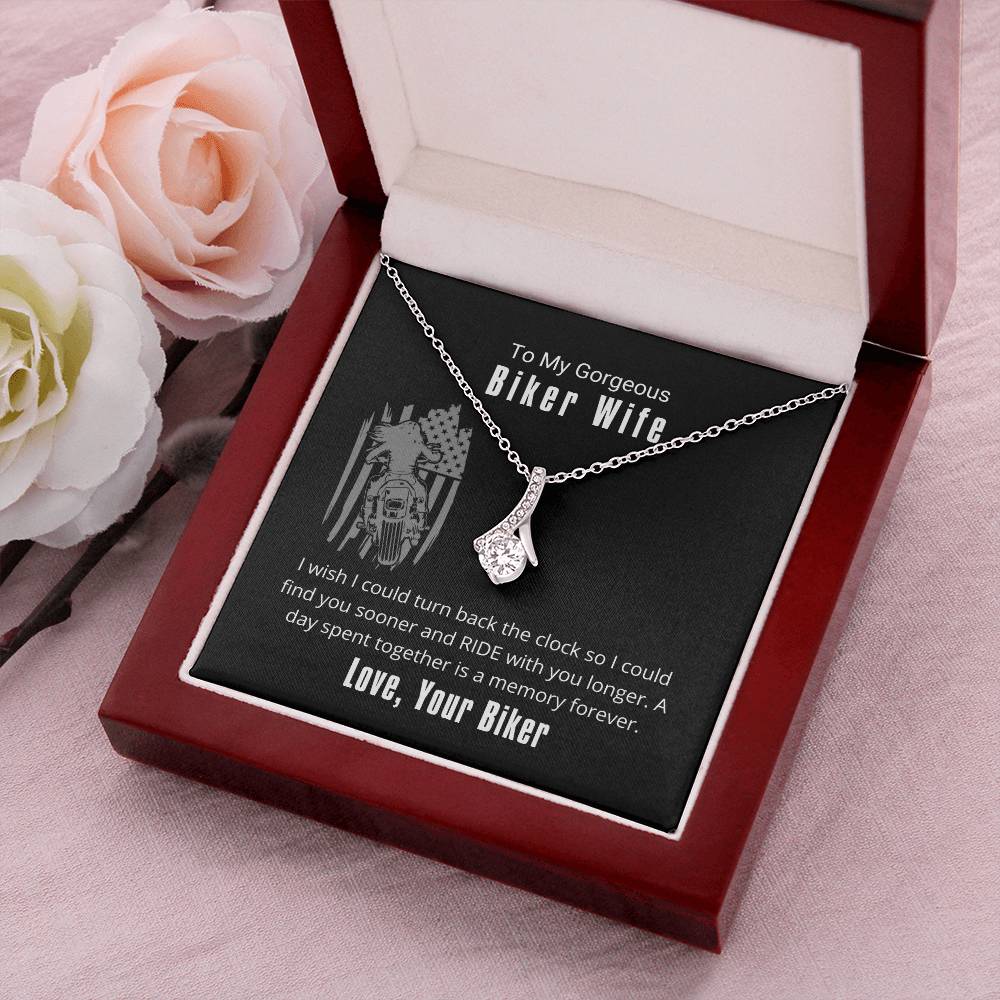 Biker Wife Ride With You Longer Necklace Alluring Beauty Necklace