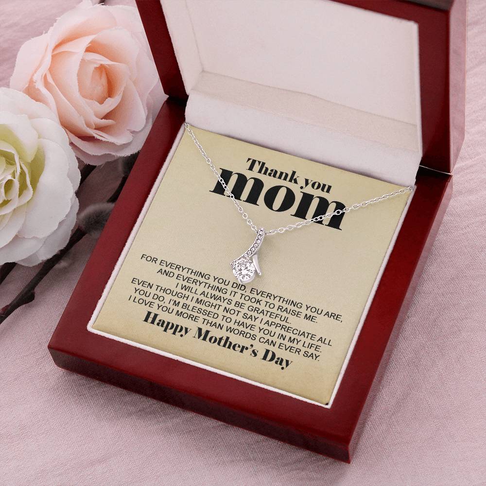 Thank You Mom - Happy Mother's Day Necklace Alluring Beauty Necklace