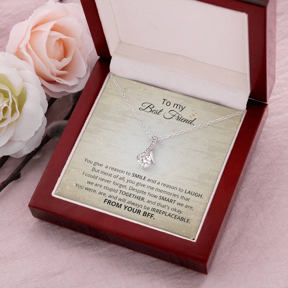 To My Best Friend Necklace Love Knot Pendant Valentines Day Gift For Friend Jewelry Silver Friendship Present Valentin Bestie Gift For Her Alluring Beauty Necklace