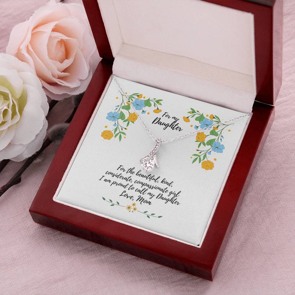 Proud To Call My You Daughter Sparkly Pendant Necklace Alluring Beauty Necklace
